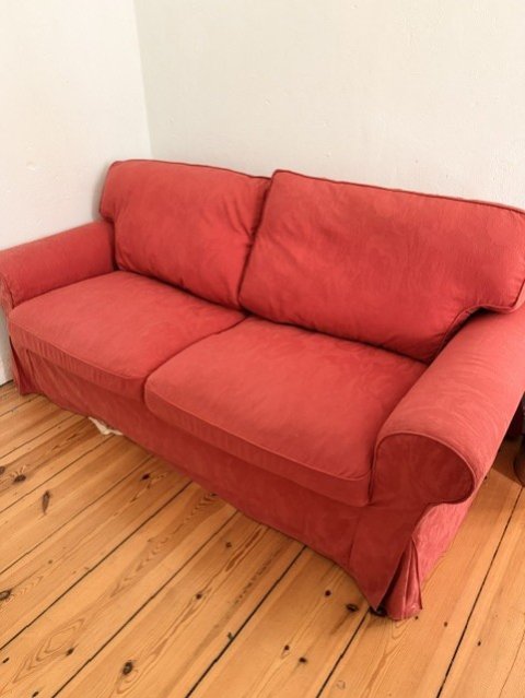 rote couch mit Ottoman- Schlafcouch Preis VB