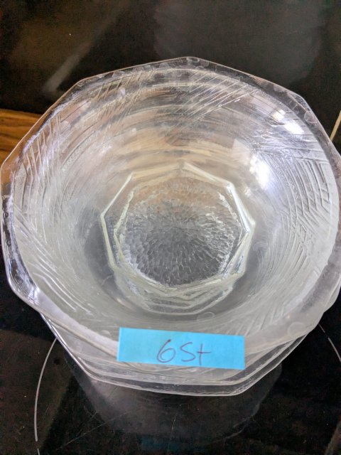 Schönes Vintage Glas-Geschirr Set | Strukturglas (Teller & Schalen)