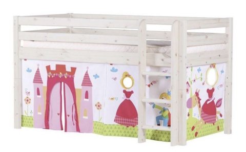 FLEXA Hochbett / Jugendbett aus Holz – mit Prinzessinnen-Spielvorhängen und Zubehör 11